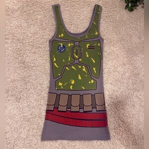 STAR WARS BOBAFETT DRESS GREEN RED GRAY SIZE MEDIUM